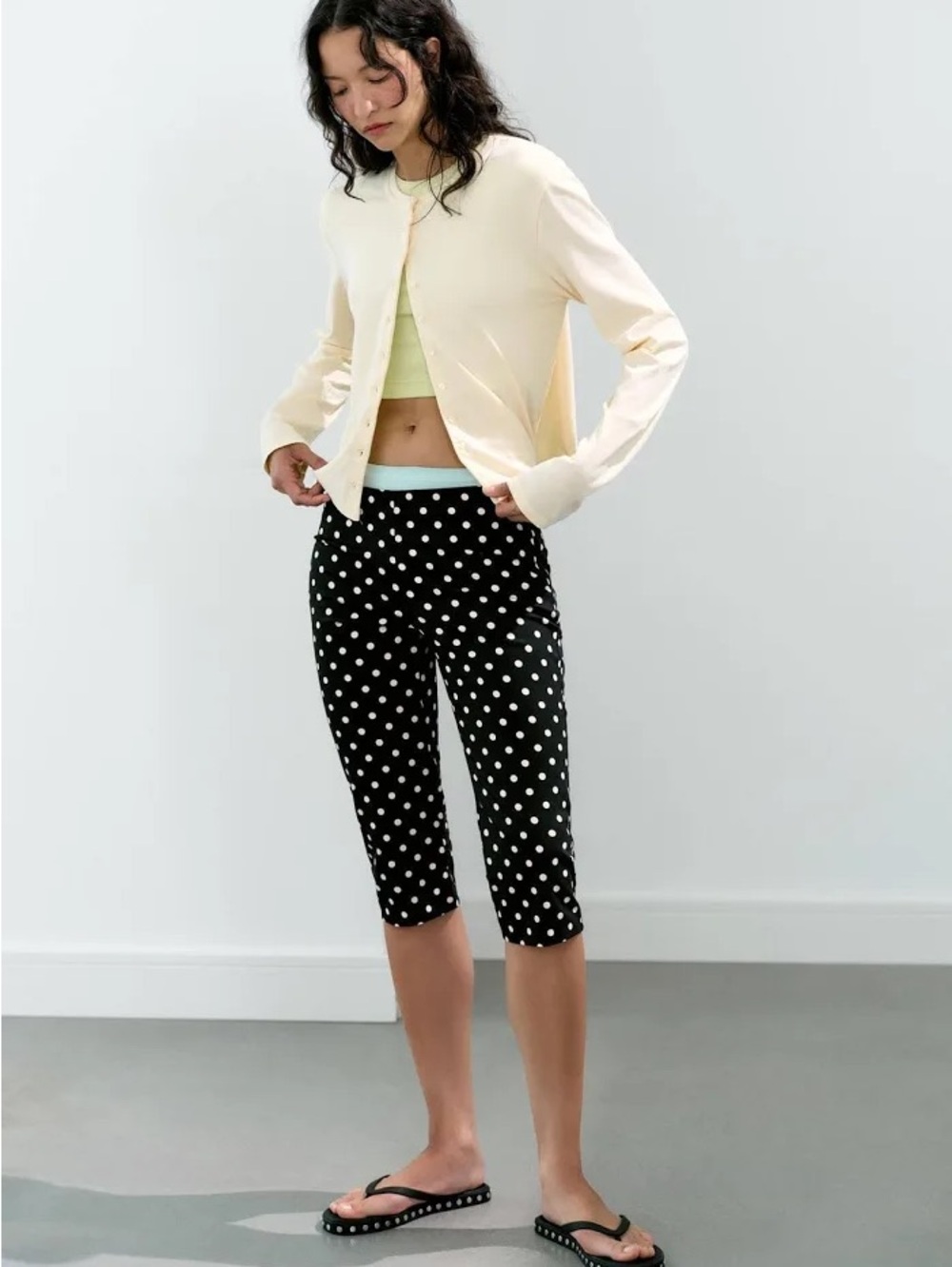 just be Black Capri Pants with White Polka Dots - Picture 3 of 7